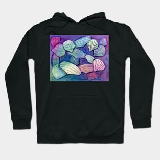 Seashells Watercolor Mixed Media Art Hoodie